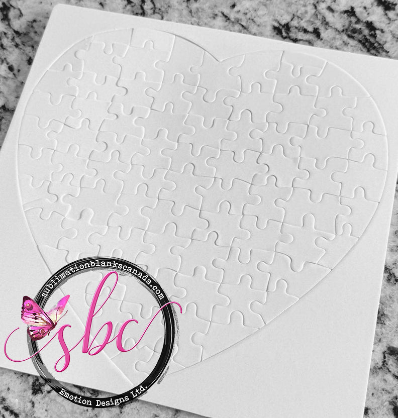 Heart Puzzle for Sublimation 75pc with frame
