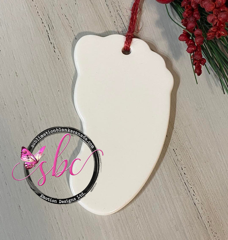 Ceramic Ornament for Sublimation - Baby Feet - 100PC