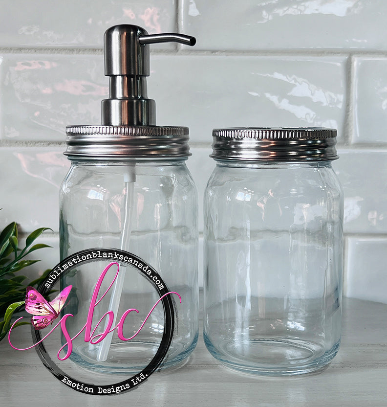Clear Glass Mason Jar Bathroom Set for Sublimation