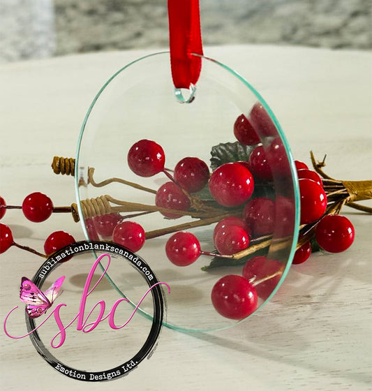 Clear Tempered Glass Ornament 3” for Sublimation