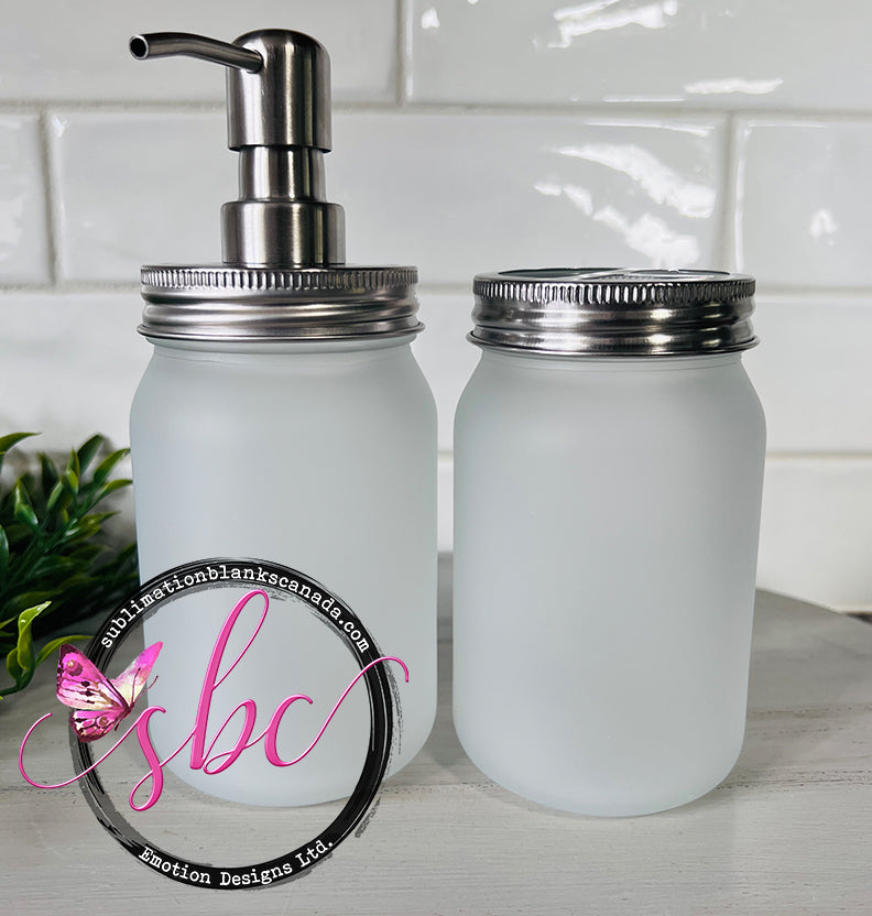 Glass Mason Jar Bathroom Set for Sublimation