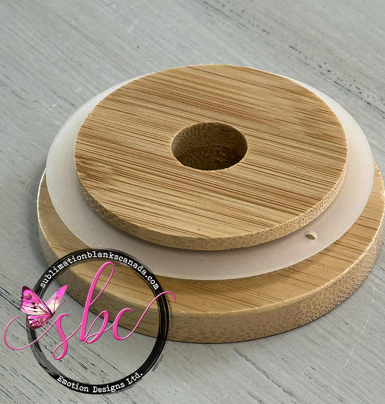 Bamboo replacement lid for 18oz Libby Glass Tumbler