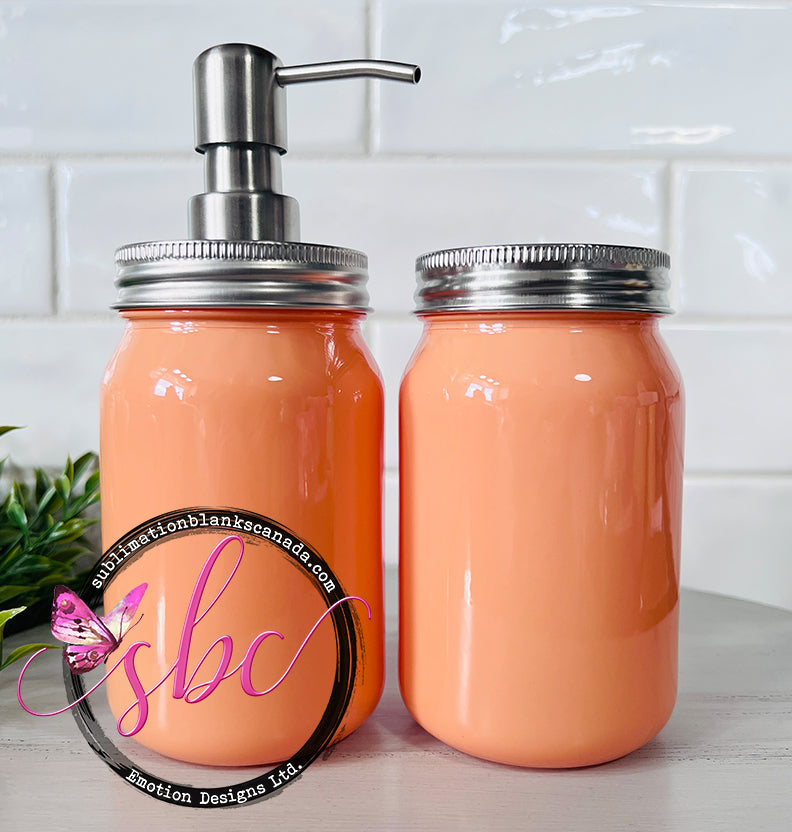 Orange Glass Mason Jar Bathroom Set for Sublimation