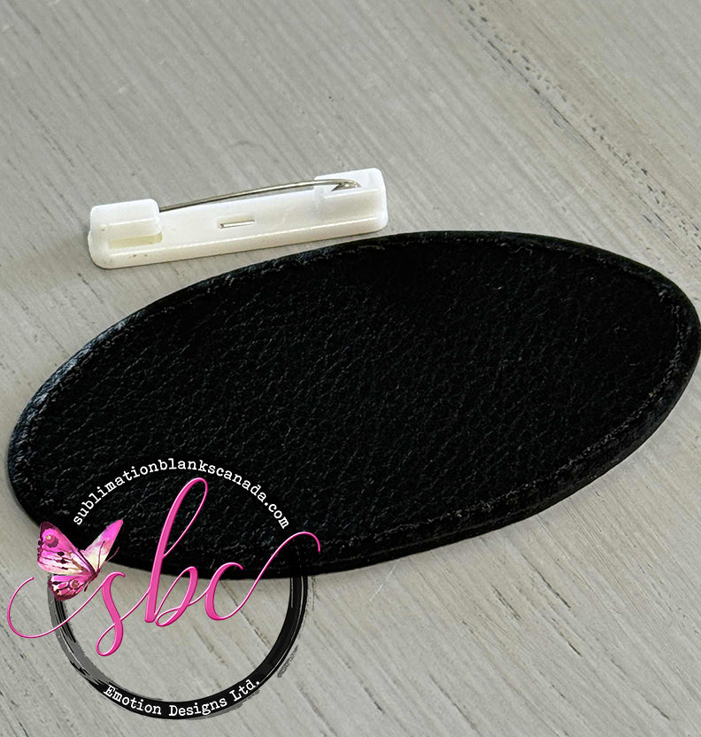 PU Leather Sublimation Name Tag - Oval
