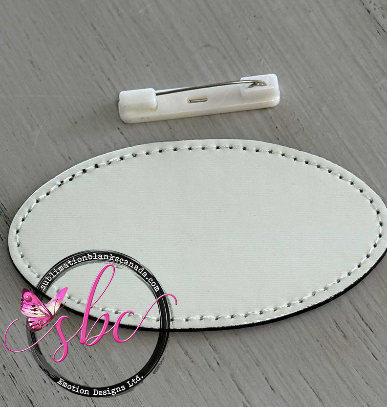 PU Leather Sublimation Name Tag - Oval