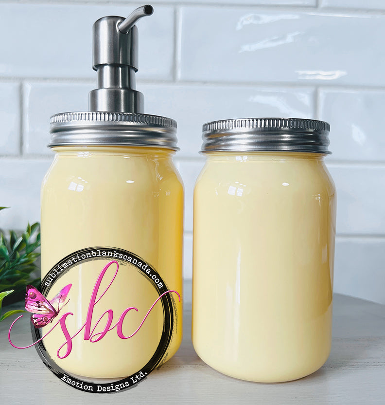 Yellow Glass Mason Jar Bathroom Set for Sublimation