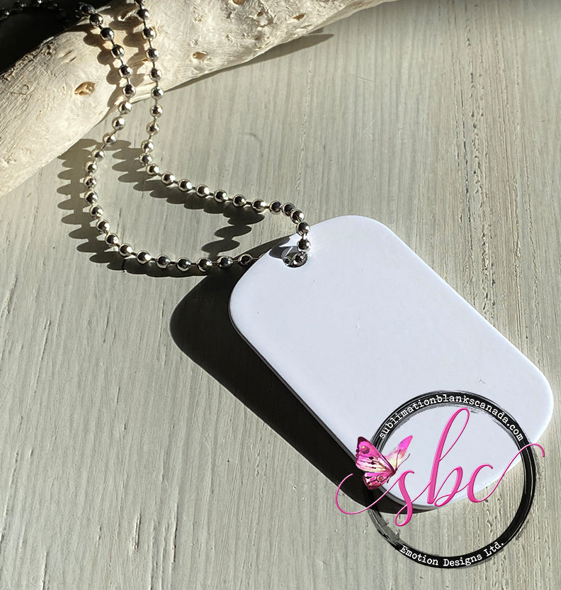 50-Pack White Aluminum Dog Tag Blanks For Dye Sublimation - Double Sided