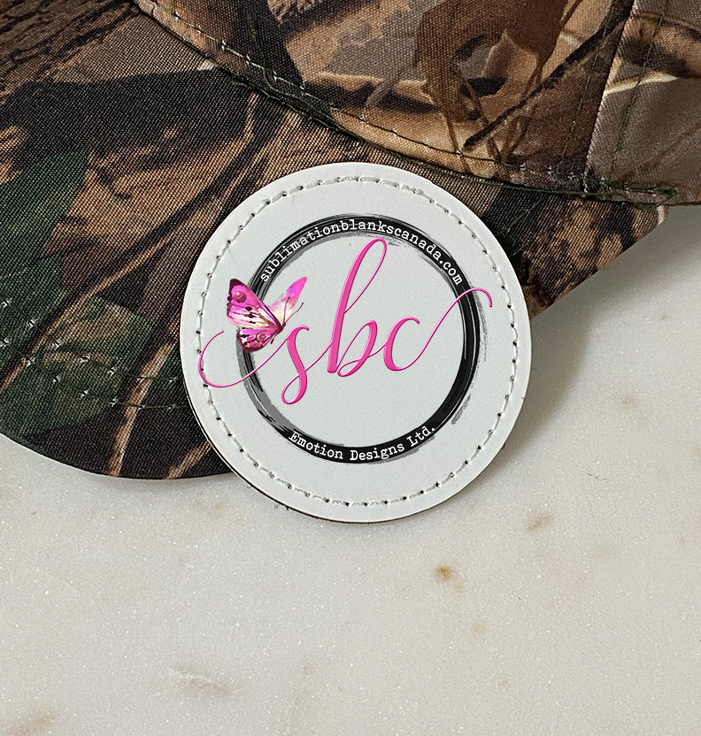 PU Leather Sublimation Patch Small Round - Sublimation Blanks Canada - Emotion Designs Ltd.