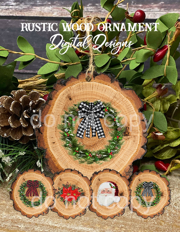 Rustic Wood Slice Ornament MDF for Sublimation - Sublimation Blanks Canada - Emotion Designs Ltd.