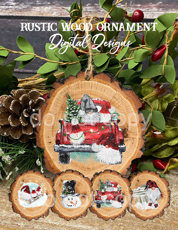 Rustic Wood Slice Ornament MDF for Sublimation - Sublimation Blanks Canada - Emotion Designs Ltd.