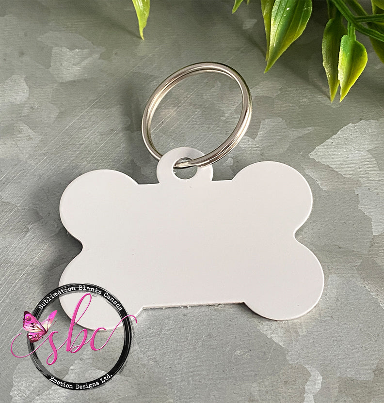 Free Shipping DIY Sublimation Pet Bone Cat Dog Tags Double-sides White Heat  Transefer Keyring Blank Tag For Puppy Cat Pets