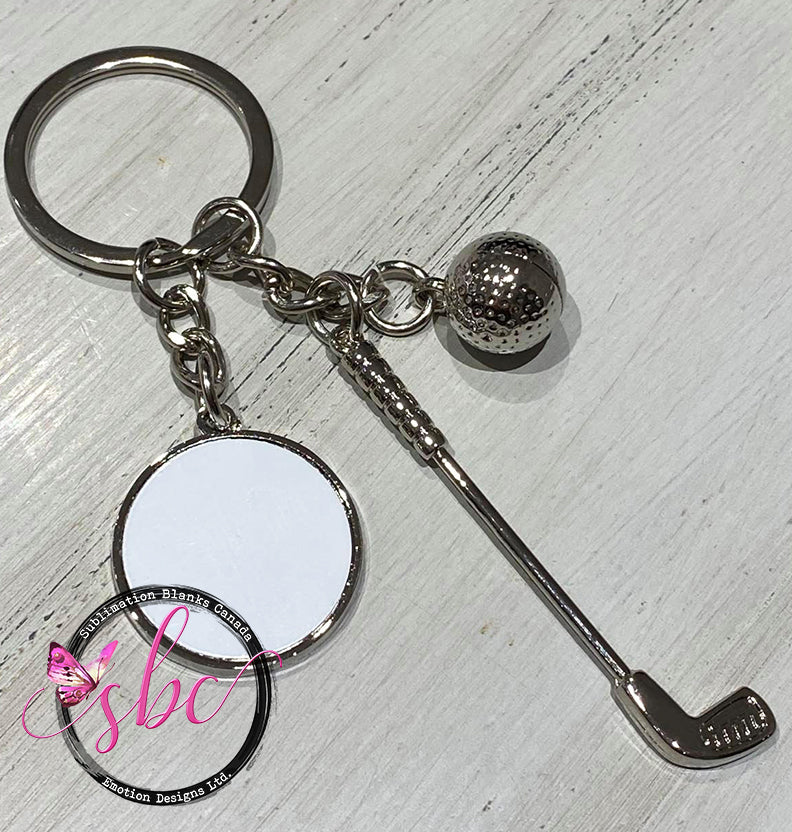 Metal Golf Keychain for Sublimation - Sublimation Blanks Canada - Emotion Designs Ltd.
