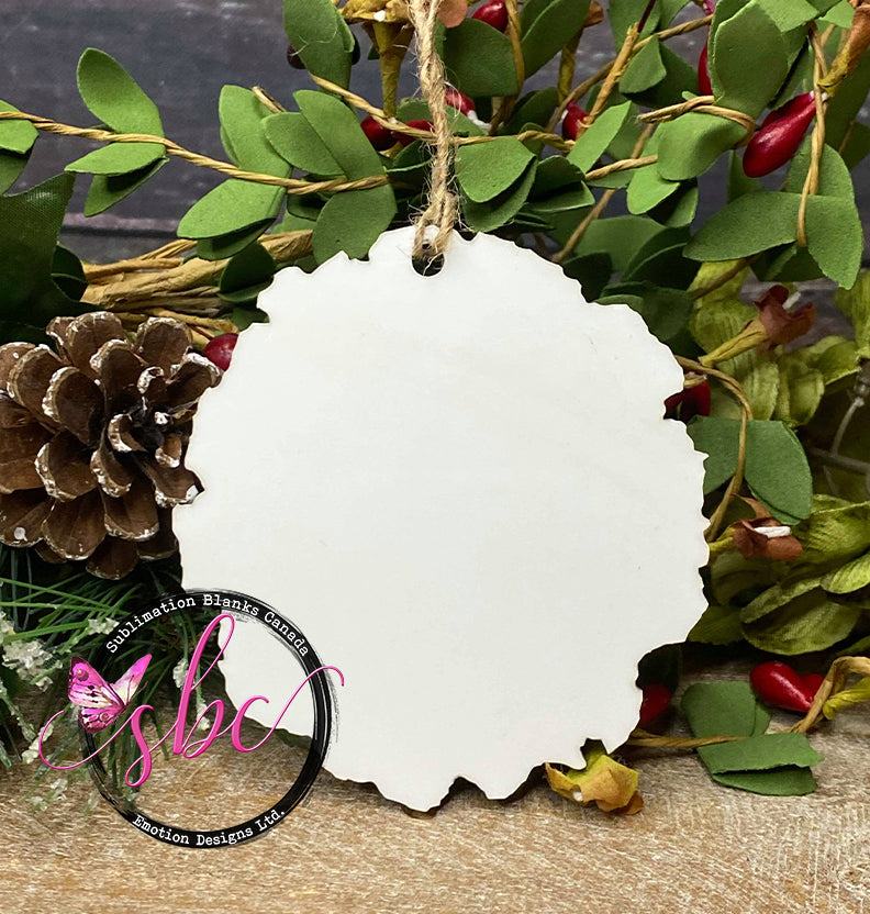 Rustic Wood Slice Ornament MDF for Sublimation - Sublimation Blanks Canada - Emotion Designs Ltd.