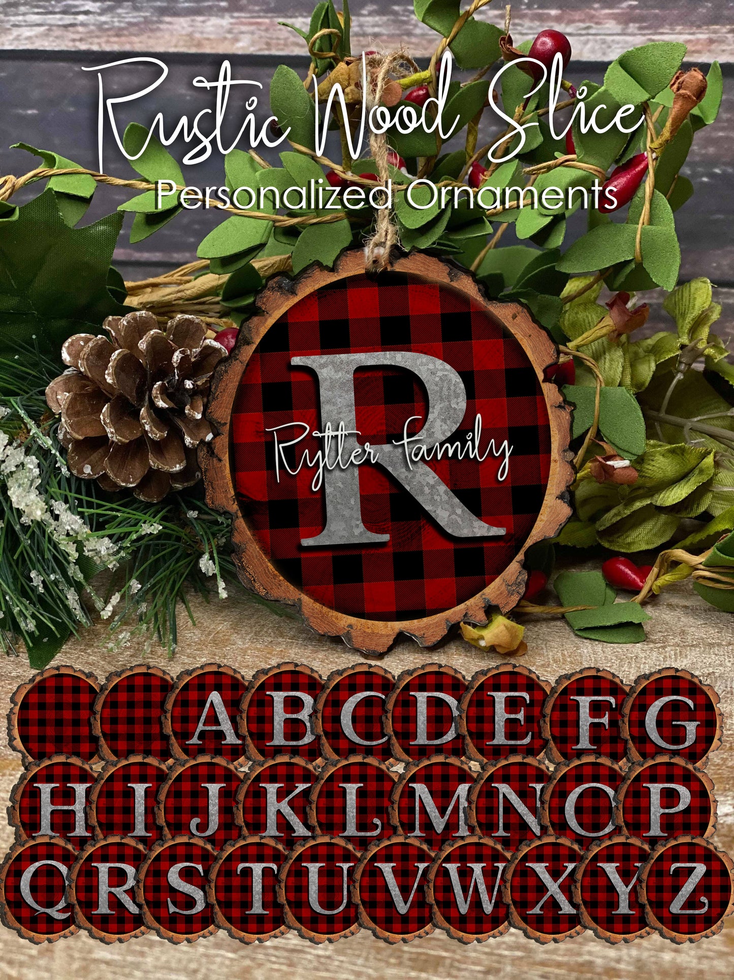 Rustic Wood Slice Ornament MDF for Sublimation - Sublimation Blanks Canada - Emotion Designs Ltd.