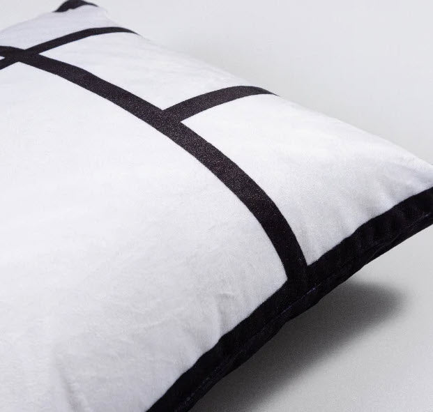 Black Plush 6 Panel Pillow Cover for Sublimation