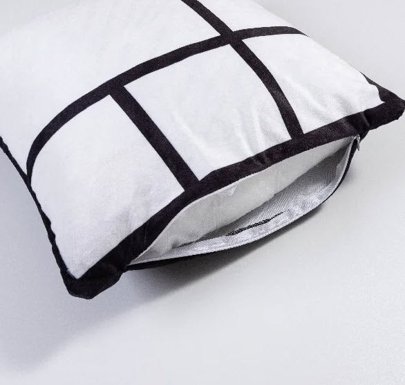 Black Plush 6 Panel Pillow Cover for Sublimation