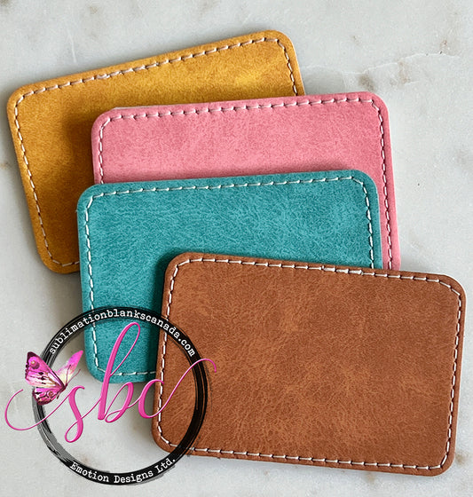 PU Leather Sublimation Patch Small Rectangle Colours