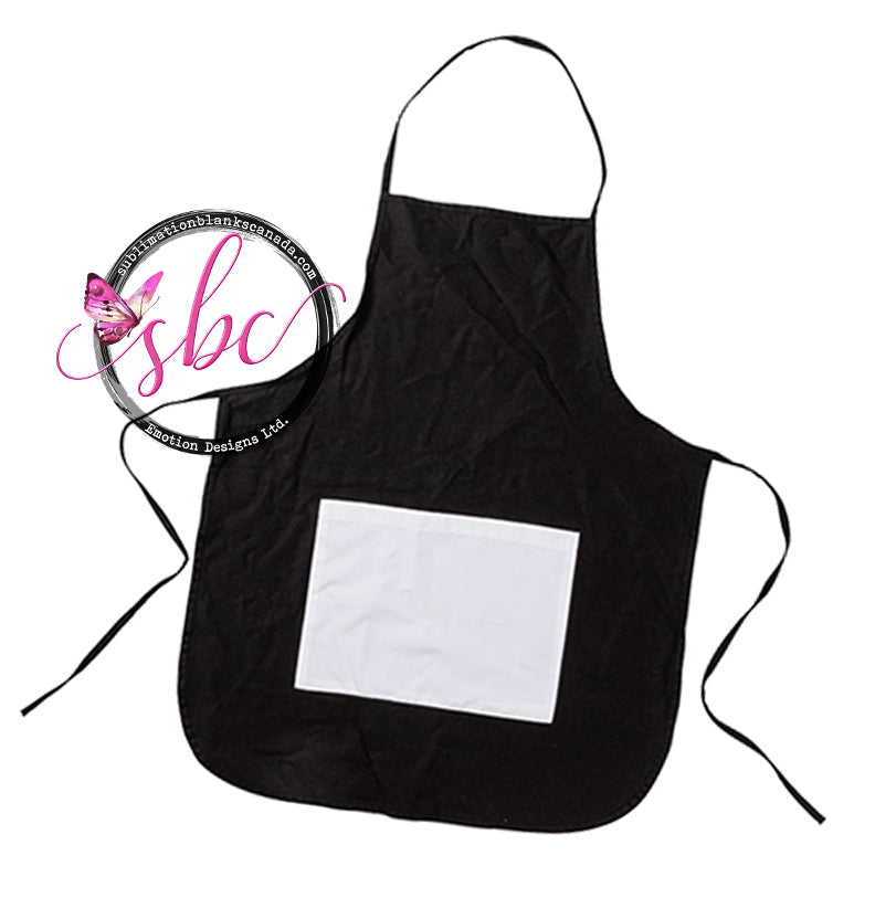 Adult Apron for Sublimation Black - Sublimation Blanks Canada - Emotion Designs Ltd.