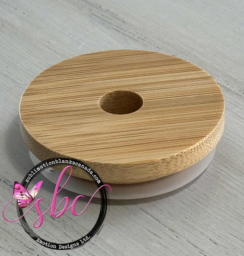 Bamboo replacement lid for 18oz Libby Glass Tumbler