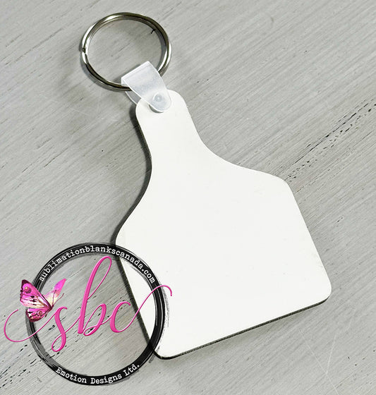 MDF Cow Tag Keychain for Sublimation