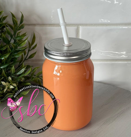 Orange Glass Mason Jar for Sublimation