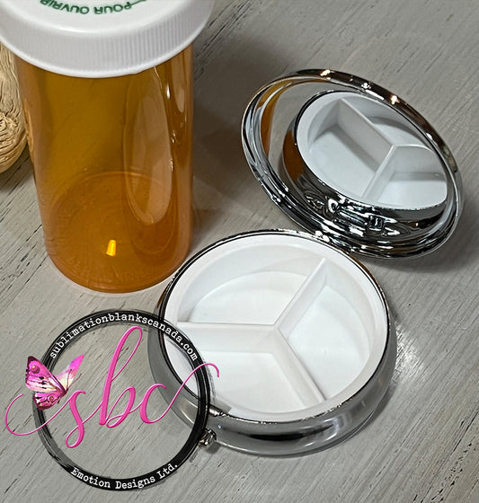 Pill Organizer Compact Mirror for Sublimation