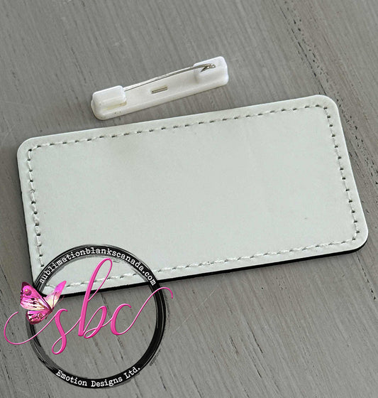 PU Leather Sublimation Name Tag - Rectangle