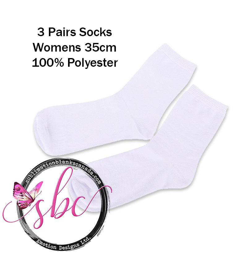 3PK Womens Sublimation Socks