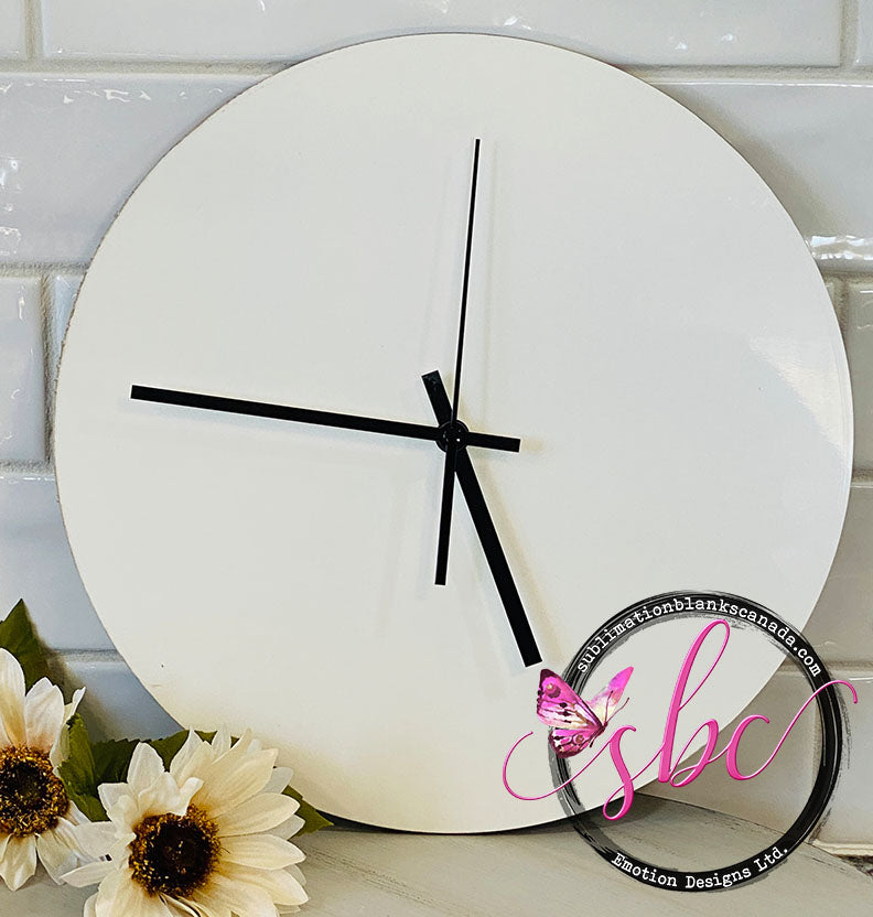 MDF 12inch Round Clock for Sublimation - Sublimation Blanks Canada - Emotion Designs Ltd.