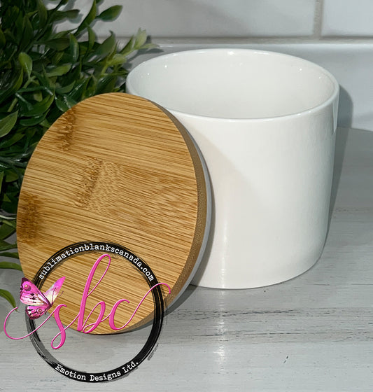 16oz Ceramic Jar with Bamboo Lid for Sublimation - Sublimation Blanks Canada - Emotion Designs Ltd.