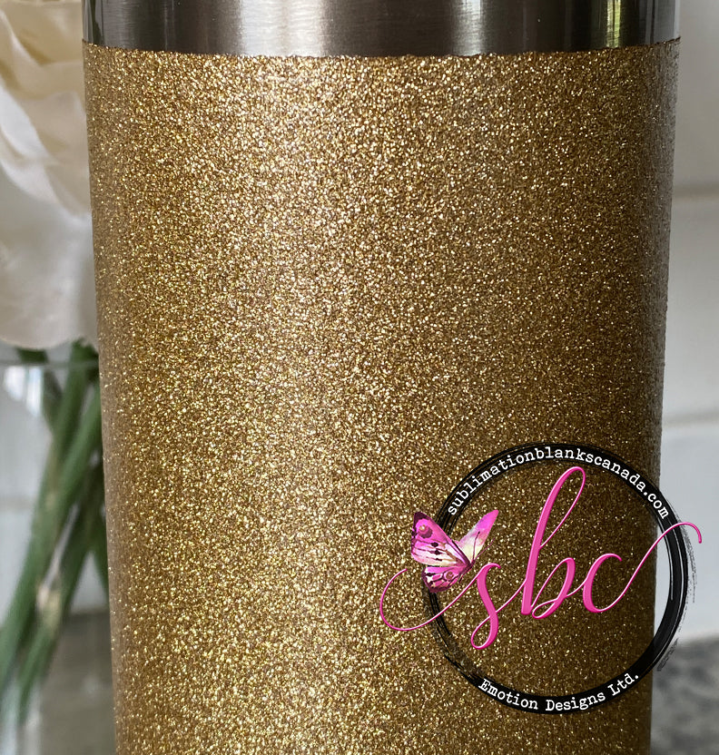 20oz Straight Skinny Glitter Tumbler Gold - Sublimation Blanks Canada - Emotion Designs Ltd.