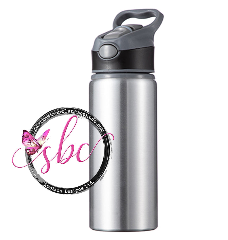 650ml Aluminum Sublimation Water Bottle - Silver - Sublimation Blanks Canada - Emotion Designs Ltd.
