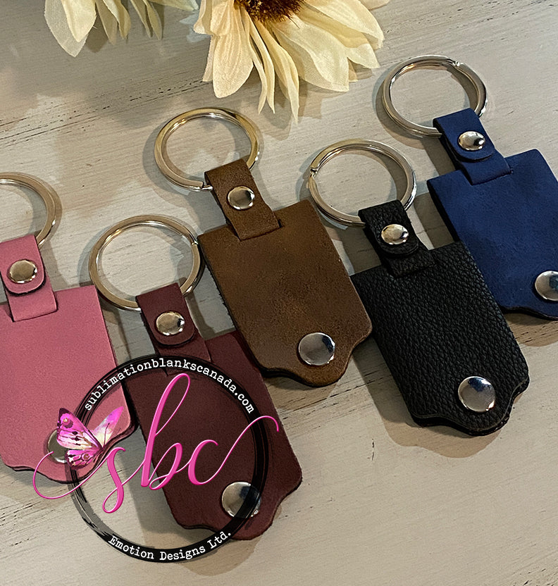 PU Leather Snap Keychain for Sublimation - Sublimation Blanks Canada - Emotion Designs Ltd.