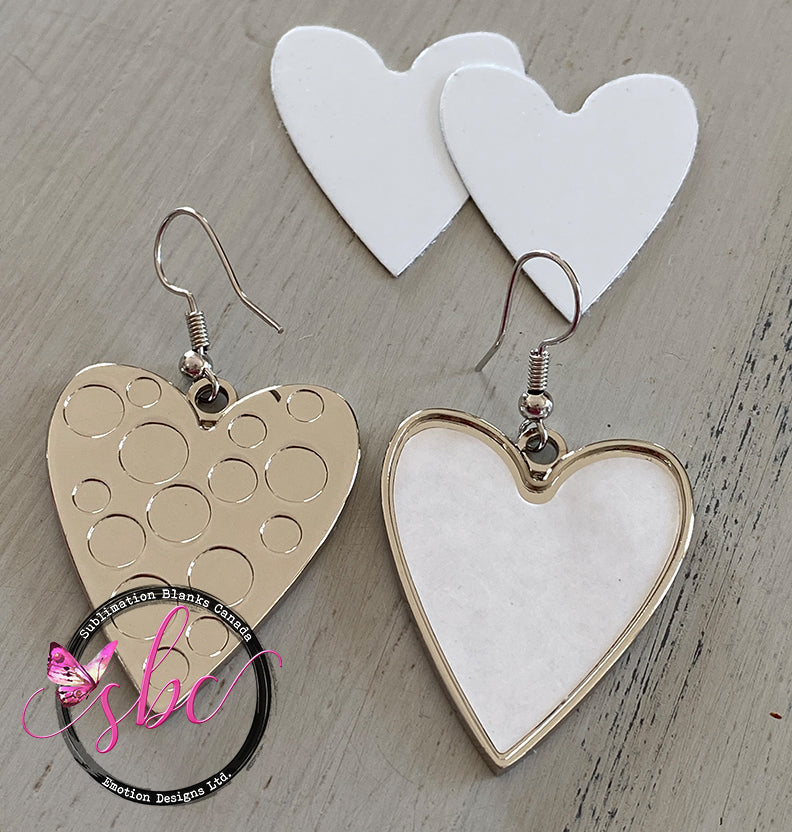 Heart Earrings for Sublimation - Sublimation Blanks Canada - Emotion Designs Ltd.
