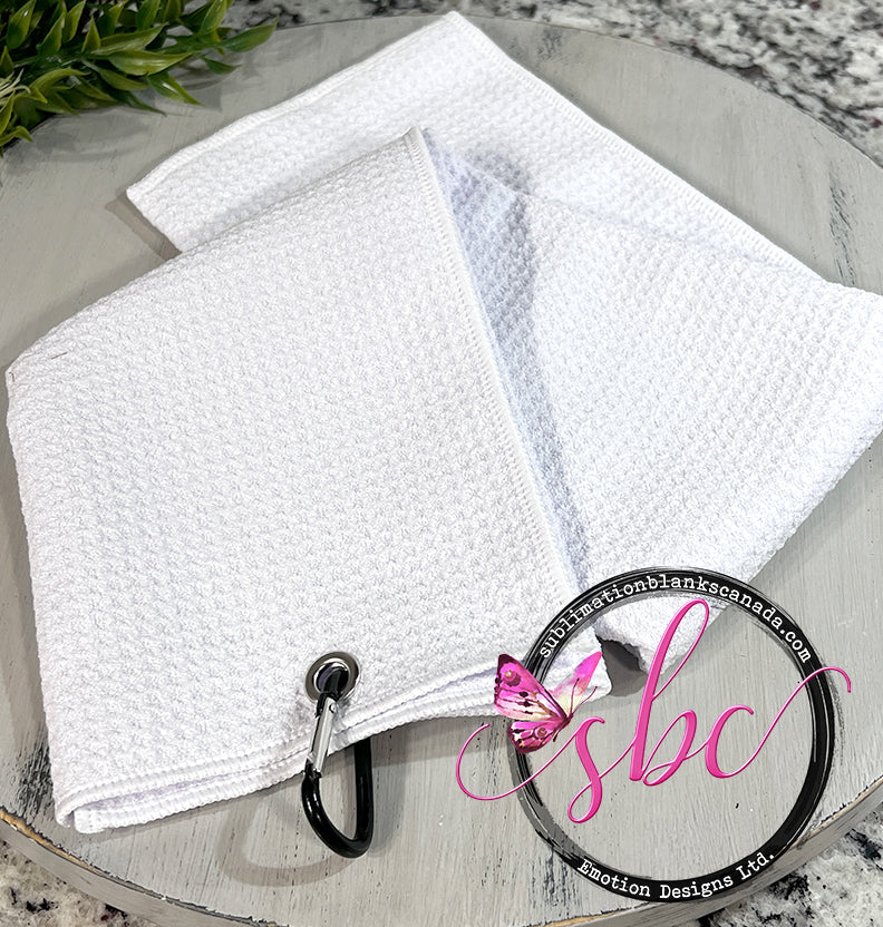 Waffle Weave Golf Towel 40x60cm Trifold Sublimation Blanks Canada Emotion Designs Ltd.