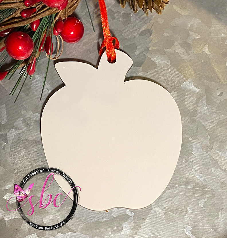 Apple Ornament MDF for Sublimation - Sublimation Blanks Canada - Emotion Designs Ltd.