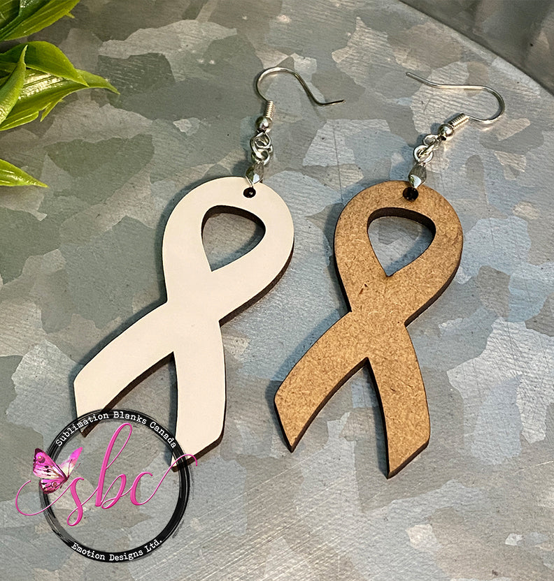 MDF Awareness Ribbon Earrings for Sublimation - Sublimation Blanks Canada - Emotion Designs Ltd.