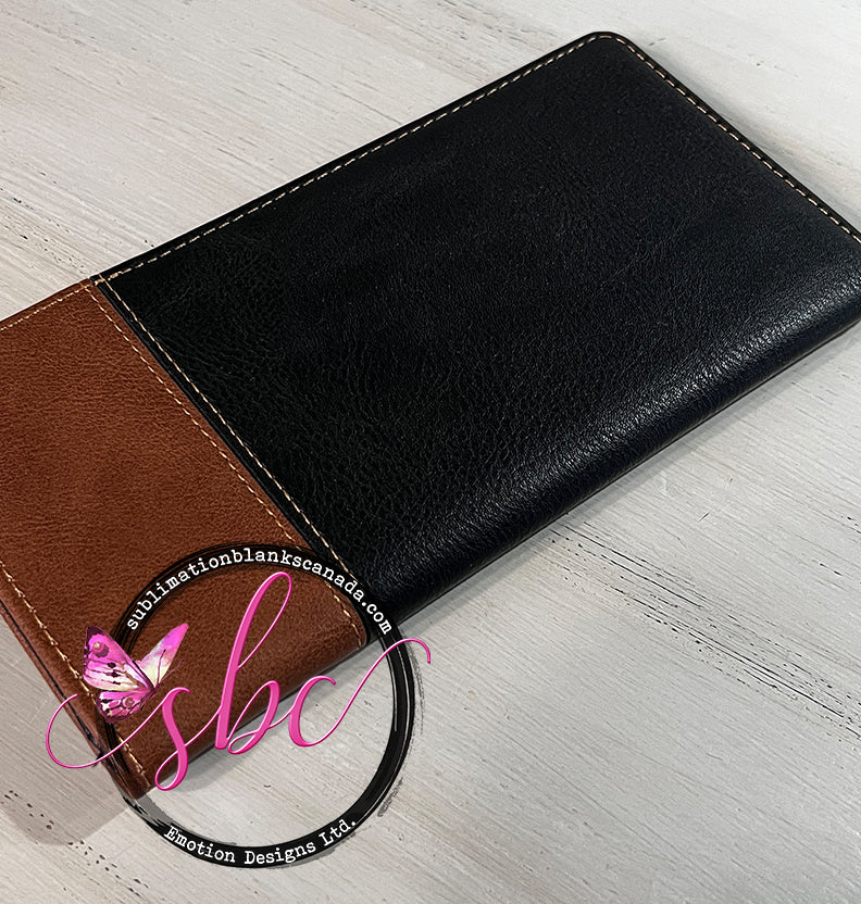 Bifold Sublimation Wallet PU Leather Brown/Black