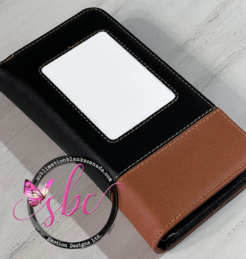 Ladies Sublimation Wallet PU Leather Brown/Black