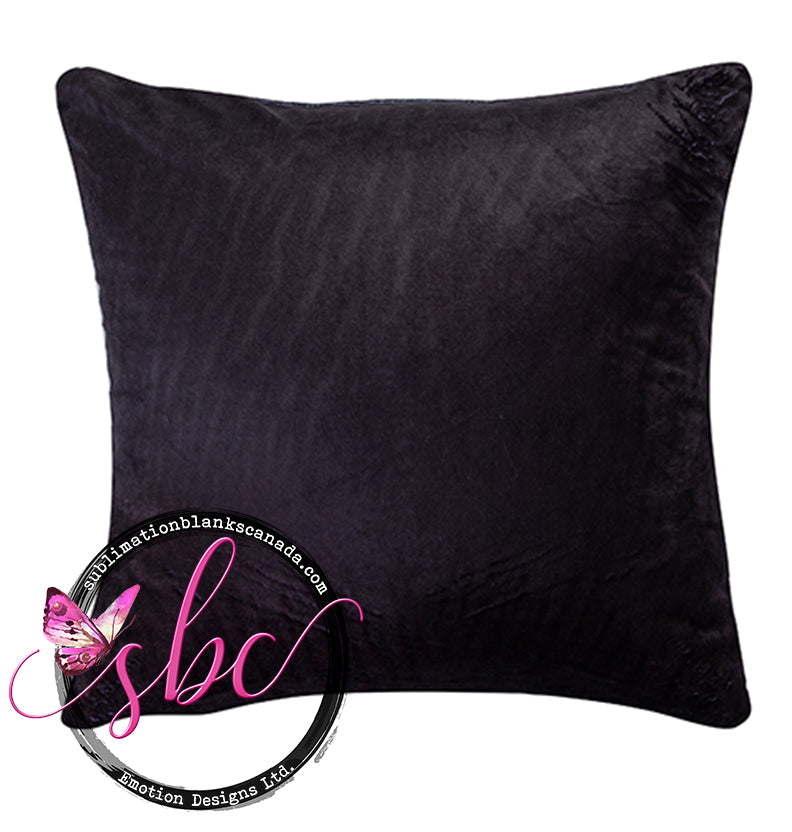 Black Plush Pawprint Pillow Cover for Sublimation - Sublimation Blanks Canada - Emotion Designs Ltd.