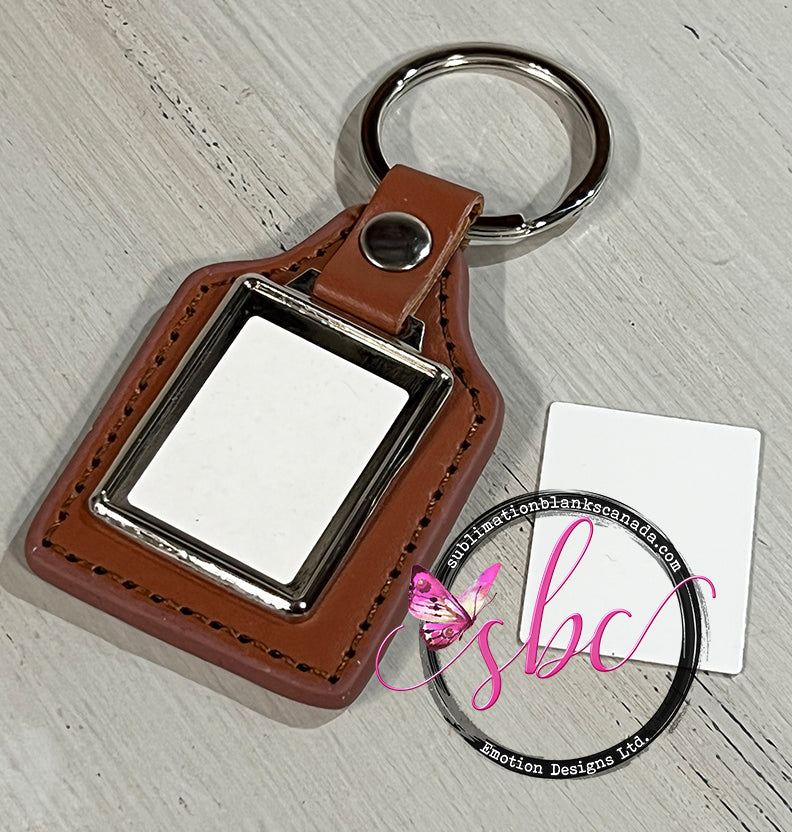 Brown PU Leather Keychain for Sublimation - Sublimation Blanks Canada - Emotion Designs Ltd.