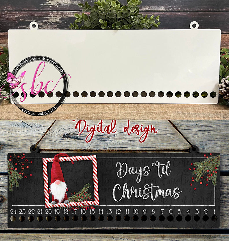 MDF Candy Cane Countdown Sign for Sublimation - Sublimation Blanks Canada - Emotion Designs Ltd.