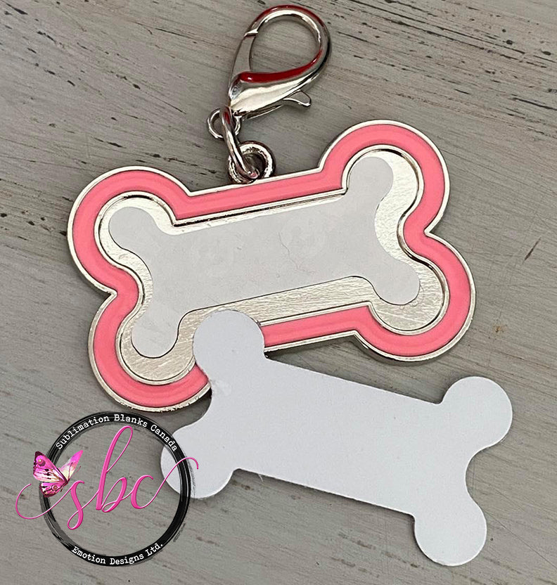 Dog Bone Tag for Sublimation Pink - Sublimation Blanks Canada - Emotion Designs Ltd.