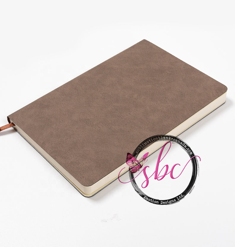 Faux Leather Notebook for Sublimation A5 Taupe - Sublimation Blanks Canada - Emotion Designs Ltd.