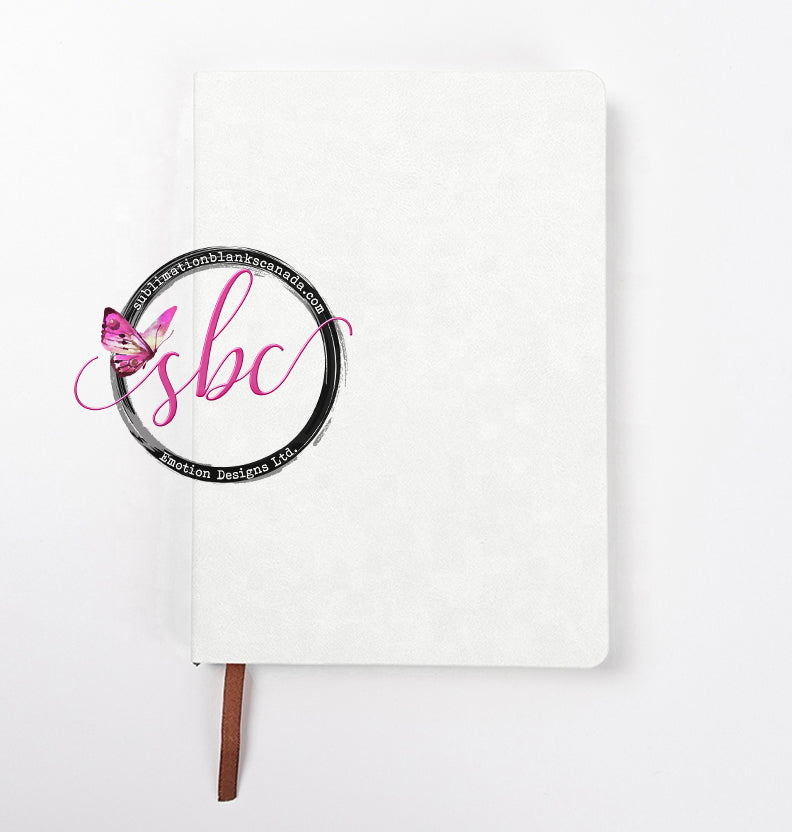 Faux Leather Notebook for Sublimation A5 White - Sublimation Blanks Canada - Emotion Designs Ltd.