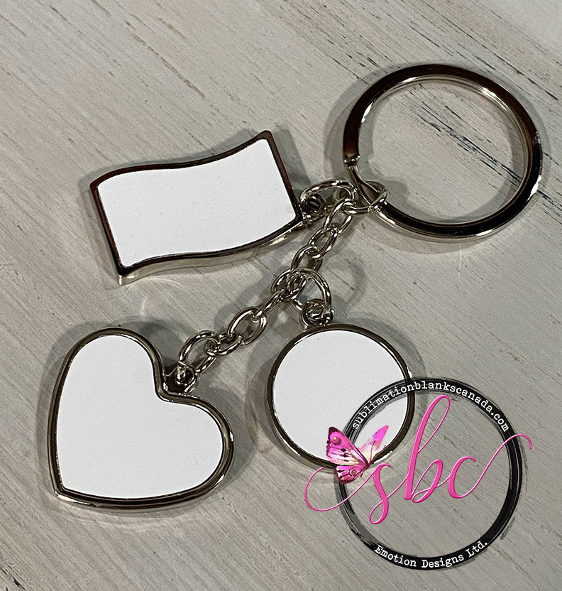 Metal Flag Heart Circle Keychain for Sublimation - Sublimation Blanks Canada - Emotion Designs Ltd.