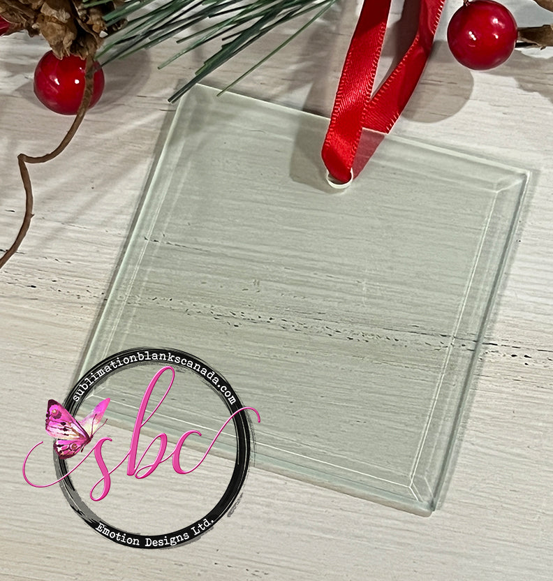 Tempered Glass 3" Square Ornament for Sublimation - Sublimation Blanks Canada - Emotion Designs Ltd.