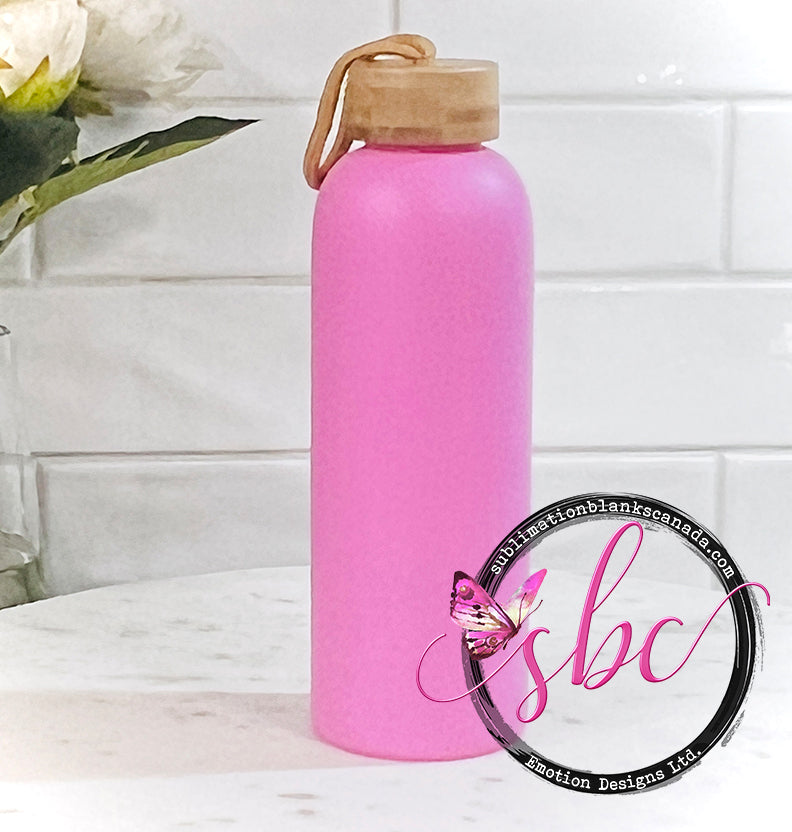 Glass Water Bottle with Bamboo Lid for Sublimation - Sublimation Blanks Canada - Emotion Designs Ltd.