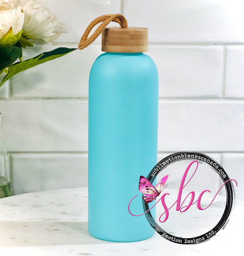 Glass Water Bottle with Bamboo Lid for Sublimation - Sublimation Blanks Canada - Emotion Designs Ltd.