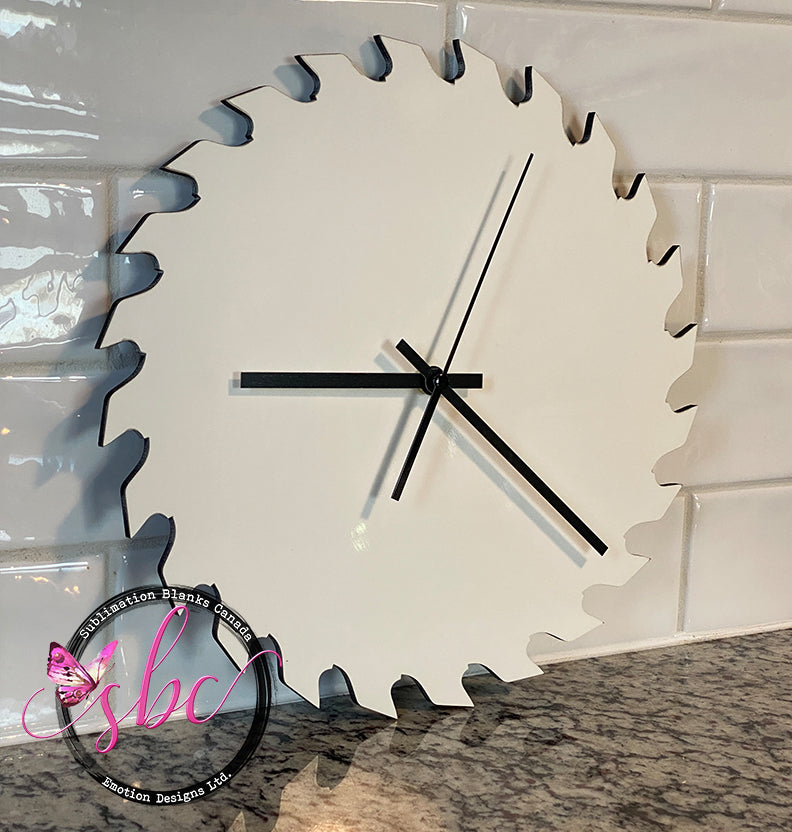 MDF Sawblade Clock for Sublimation - Sublimation Blanks Canada - Emotion Designs Ltd.